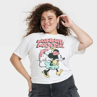 Womens Disney Minnie Mouse Retro Short Sleeve Graphic T-Shirt