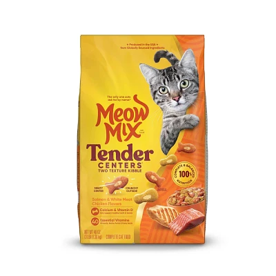 Meow Mix Tender Centers with Flavors of Salmon & Chicken Adult Complete & Balanced Dry Cat Food - s