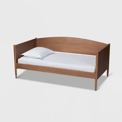 Twin Veles Wood Daybed Ash Walnut - Baxton Studio: Mid-Century Design, No Trundle, Rubberwood & MDF Construction