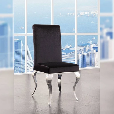 Acme Furniture Fabiola Dining Chair Black Fabric/Stainless Steel