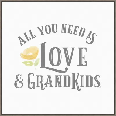 30 x 30 Grandparent Life I All You Need 3 by Tara Reed Framed Canvas Wall Art Print - Amanti Art: Modern Decor, Polystyrene Frame