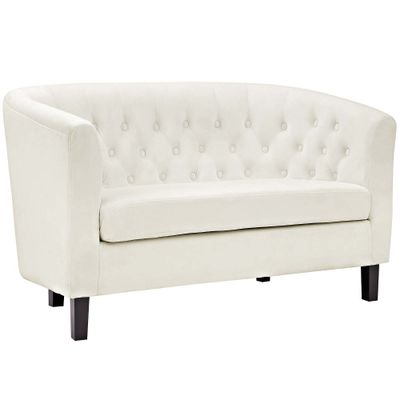 Prospect Velvet Loveseat  - Modway: Chesterfield Design, Espresso Wood Legs, Tufted Back