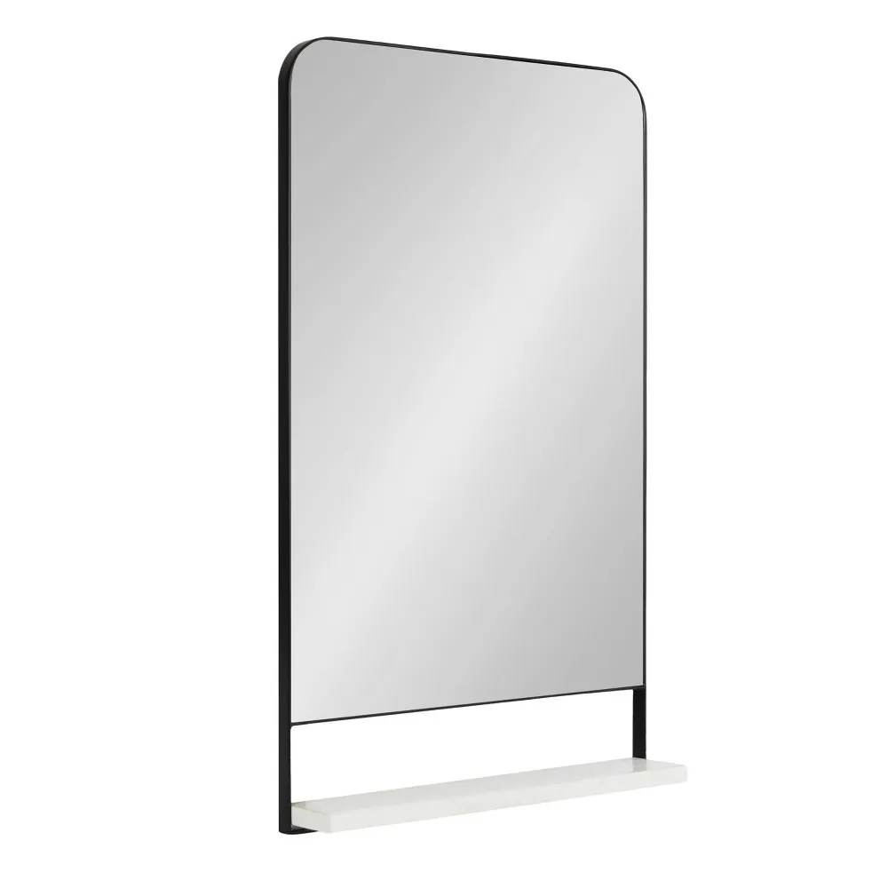 Kate & Laurel All Things Decor 20x34 Chadwin Rectangle Wall Mirror with Shelf  : Handcrafted, Iron Frame, Marble Ledge