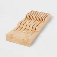 Bamboo In Drawer Knife Organizer Yellow - Brightroom