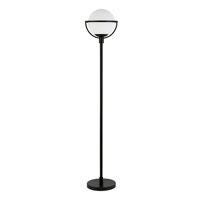 Hampton & Thyme Globe and Stem Floor Lamp with Glass Shade : Metal Stand, UL Listed