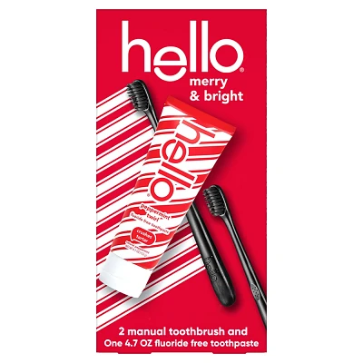 hello Toothbrush & Toothpaste merry & bright Gift Set - 2ct