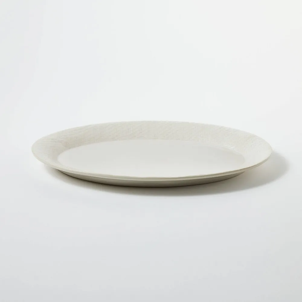 Stoneware Ceramic Oval Serving Platter Cream - Threshold designed with Studio McGee