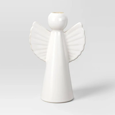 Christmas Medium Angel Taper Candle Holder White - Threshold