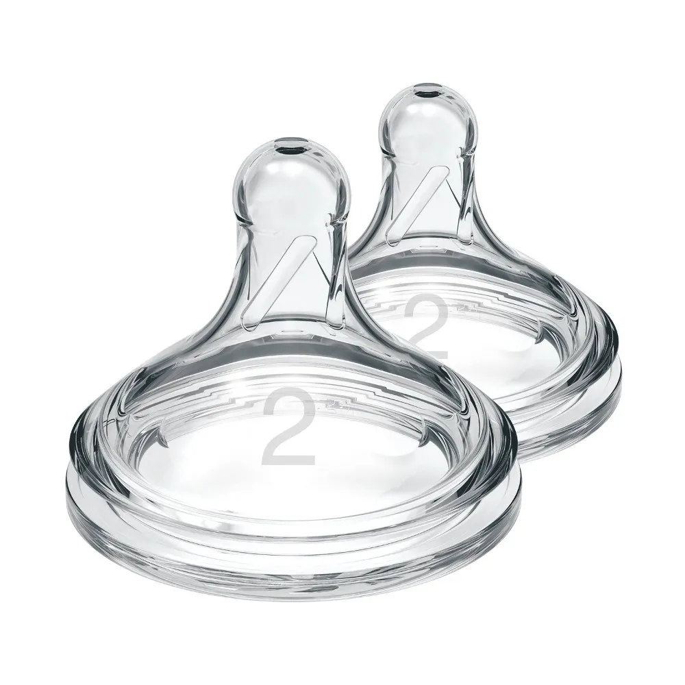 Lansinoh - 2Pk NaturalWAVE Silicone Baby Bottle Nipples, Slow Flow