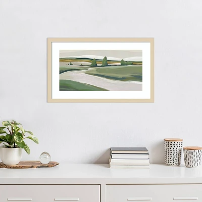 Amanti Art 25x15 Peaceful Green Landscape by Jacob Q Wood Framed Wall Art Print