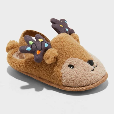 Toddler Holiday Light up Reindeer Slippers