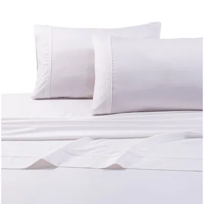 Tribeca Living California King 500 Thread Count Extra Deep Pocket Sateen Fitted Sheet White: 100% Cotton, Machine Washable