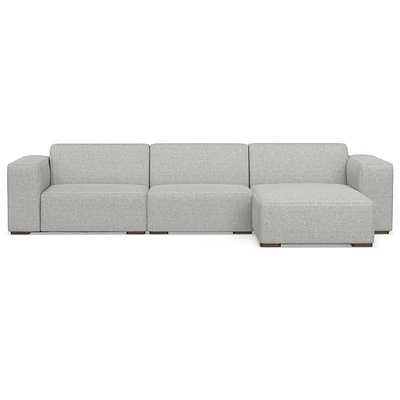 WyndenHall Biggs 2 Seater Sofa and Right Chaise Pale Gray