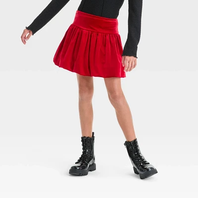 Girls Velour Bubble Skirt