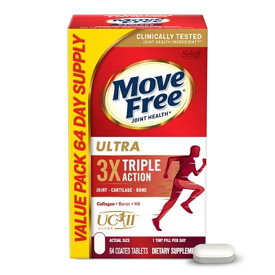 Move Free Ultra UCII Capsule Value Pack with Calcium and Collagen - 64ct