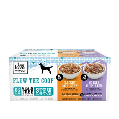 I and Love and You Multipack (Cluckin Good Stew & Gobble it Up Stew) Chicken/Turkey Wet Dog Food - 13oz/6pk