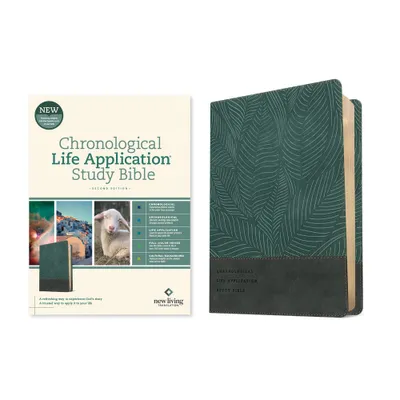 NLT Chronological Life Application Study Bible, Second Edition (Leatherlike, Palm Forest Teal) - (Leather Bound)