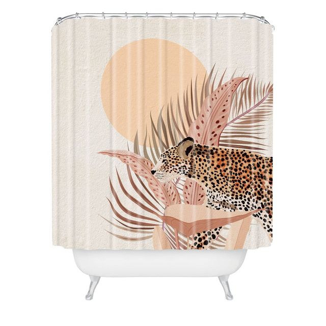 Iveta Abolina Raffi Sun Shower Curtain White - Deny Designs: Polyester, Non-Woven Fabric, Machine Washable