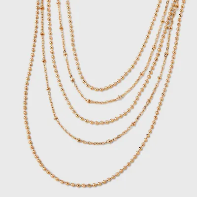 Ball Chain Multi-Strand Necklace - A New Day Gold