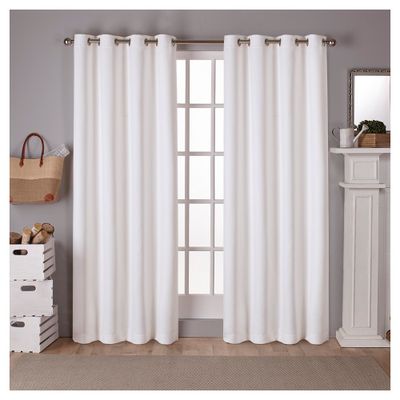 Set of 2 63x52 Sateen Twill Weave Insulated Blackout Grommet Top Window Curtain Panels White Solid - Exclusive Home: Energy Efficient, UV Protection