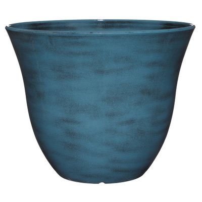 Set of 2 Honeysuckle 13 Patio Pot Planter Blue Jean - Classic Home and Garden: Resin, Indoor/Outdoor Use