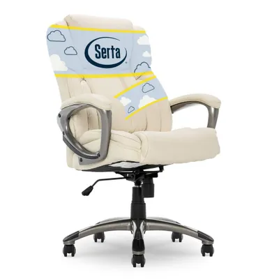 Serta Works Executive Office Chair American : Upholstered, Adjustable, Ergonomic with Padded Back & Seat