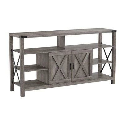 Taylor & Logan Brayden Media Console: Engineered Wood, Metal Hardware, 64 TV Capacity