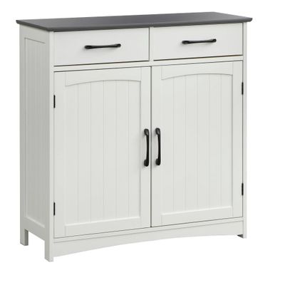 Dalton 2 Door Buffet Cabinet White/Charcoal Gray - Buylateral: Modern Farmhouse Style, Storage Server