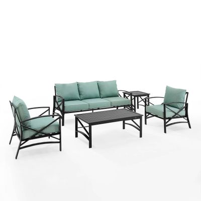 Kaplan 5pc Outdoor Sofa Set - - Crosley: Steel