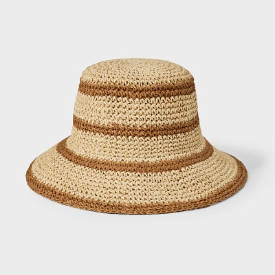 Straw Striped Bucket Hat