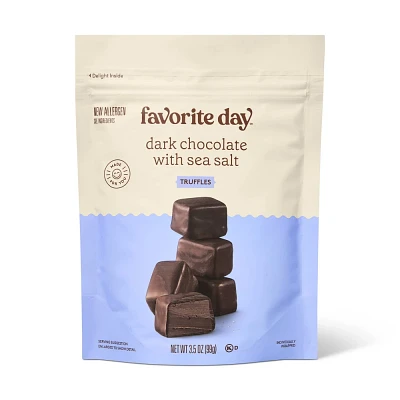 Dark Chocolate with Sea Salt Truffle Candy - 3.5oz - Favorite Day