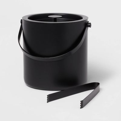 94oz Metal Ice Bucket Black - Threshold