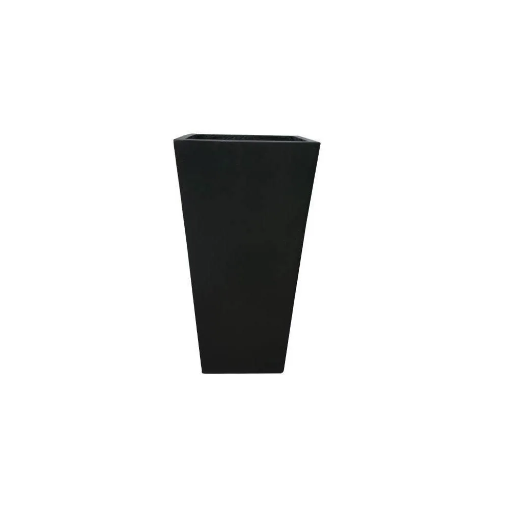 28 Kante Lightweight Concrete Modern Tapered Tall Square Outdoor Planter Black - Rosemead Home & Garden, Inc