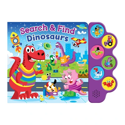 Search & Find: Dinosaurs (6-Button Sound Book) - by Kidsbooks Publishing (Board Book)