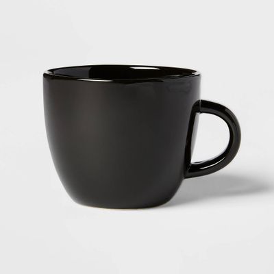 16oz Stoneware Avesta Mug Black - Threshold: Modern Coffee & Tea Cup, Dishwasher & Microwave Safe, Cadmium-Free