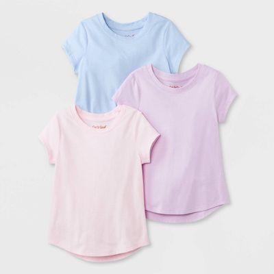Toddler Girls 3pk Solid Short Sleeve T-Shirt
