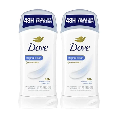 Dove Beauty Original Clean 48-Hour Womens Antiperspirant & Deodorant Stick - 2pc/2.6oz