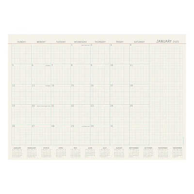 TF Publishing 2025 Desk Pad Calendar 12x17 Vintage Professional