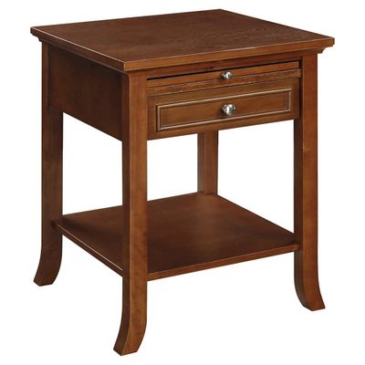 Breighton Home American Heritage Logan End Table with Pull-out Tray: Storage Shelf,