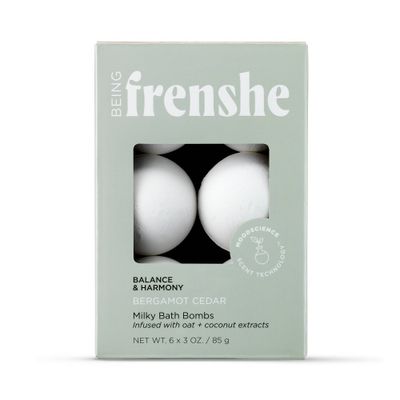 Being Frenshe Milky Moisturizing Bath Bomb Set with Essential Oils - Bergamot Cedar - 6ct/3oz