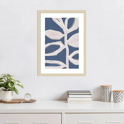 Amanti Art Abstract Blue Branch II by Alex Black Wood Framed Wall Art Print