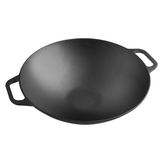Victoria Cast Iron Wok with Stability Base 14 Black