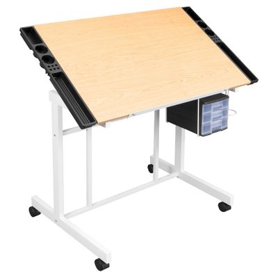 Deluxe Craft Station - /Maple: Adjustable Angle, 3 Drawers, 4 Side Trays