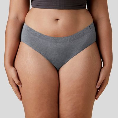 Thinx for All Women Plu Size Moderate Aborbency Bikini Period Underwear - Gray 4X