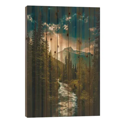 26 x 18 Where The River Flows Wood Print by Zach Doehler - iCanvas: UV-Cured, Pinewood Wall Art