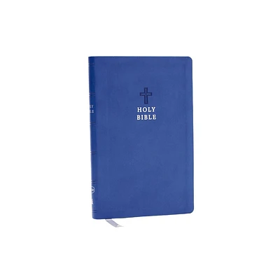 NKJV Holy Bible, Value Ultra Thinline, Blue Leathersoft, Red Letter, Comfort Print - by Thomas Nelson (Leather Bound)