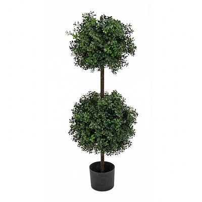 National Tree Company 46 Boxwood Double Ball Topiary in Nursery Pot Artificial Tree: Faux Polyethylene, Freestanding