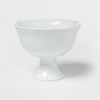 80oz Porcelain Beaded Footed Serving Bowl White - Threshold