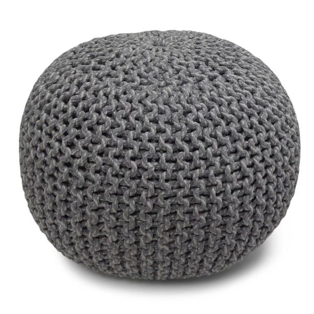 Rigby Contemporary Round Hand Knit Pouf  - WyndenHall