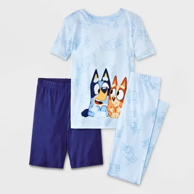 Boys Bluey 3pc Snug Fit Pajama Set - Blue